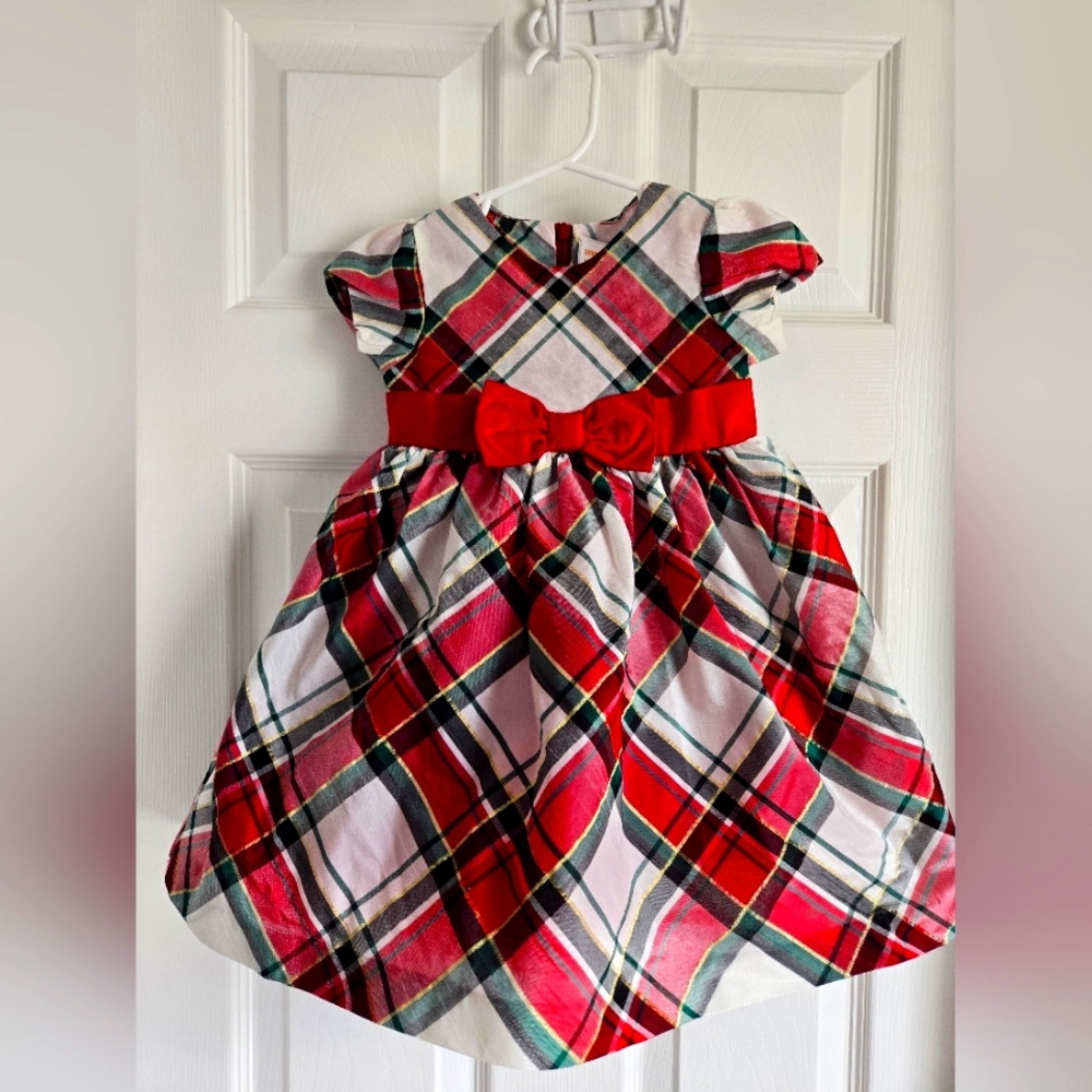 Gymboree Red and Green Plaid Christmas Dress 12-18M